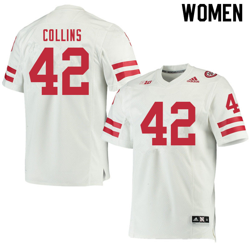 Women #42 AJ Collins Nebraska Cornhuskers College Football Jerseys Sale-White